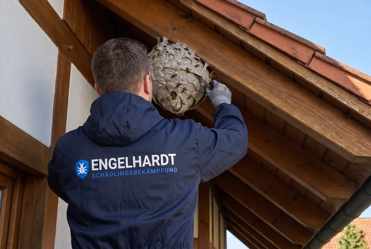 Wespennest wird fachgerecht entfernt